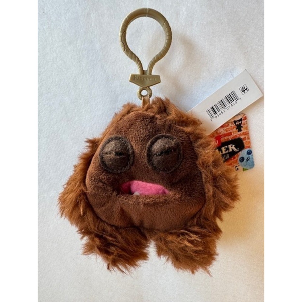 Mini Fuggler Plush Clip-On Keyring HEDGE GROG BROWN Ugly Silly‎ Keychain Gift